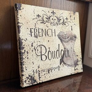 Vintage French Boudoir Canvas Art